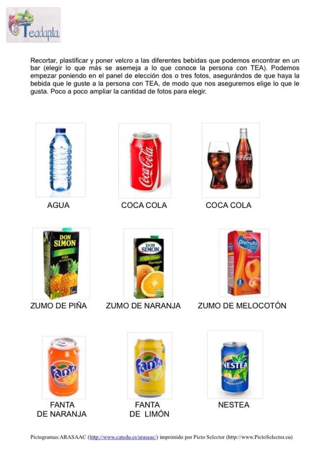 Teadapta's tweet photo. Con este calor... ¿a quién no le apetece tomar algo fresquito y unas tapas. Con este material las personas con #autismo pueden desarrollar su capacidad de elección.Con #apoyovisual es más fácil. 
Descárgalo en https://t.co/blYJ1lWZHP
 #pictogramas #TEA #materialesadaptados https://t.co/VSRNSuLIQH