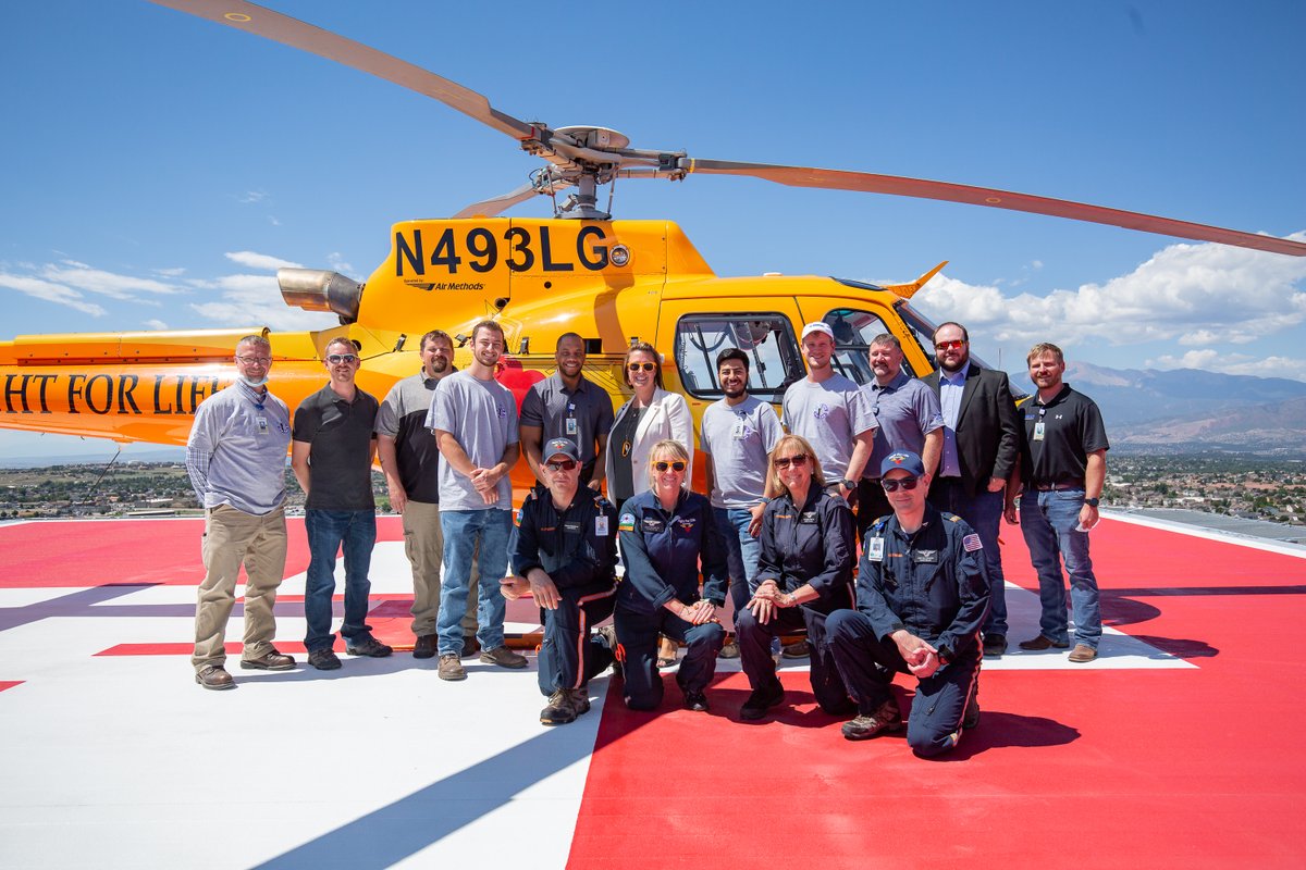 gejcc's tweet photo. Our St. Francis Medical Center expansion and renovation project team was honored to witness the blessing of the new Flight for Life Colorado helipad! Thank you to this incredible crew for all they do to serve Colorado! #flightforlife #flightforlifecolorado @CenturaHealth https://t.co/WbQJCFhdhZ