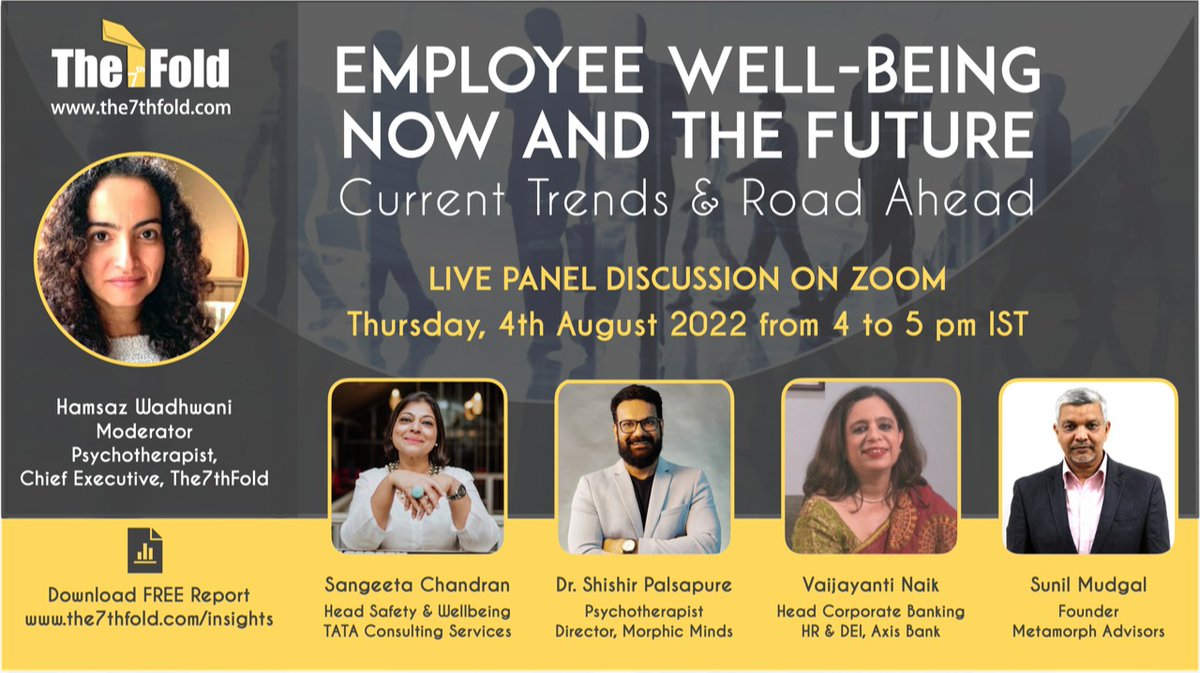 Hamsazv's tweet photo. Panel discussion on Employee Wellbeing
Registration: https://t.co/7XzPYqtOWE

#Wellbeing #wellness #Health https://t.co/ciy5FAGGBY