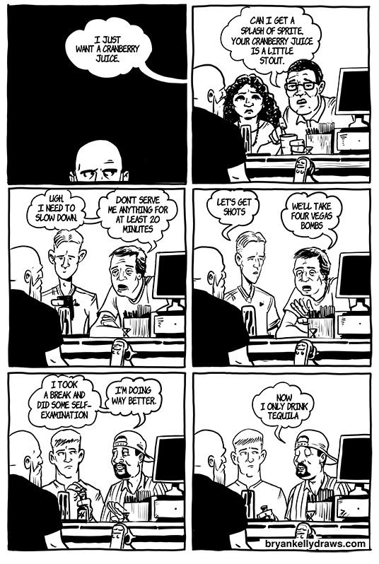 bryankellydraws's tweet photo. To be fair our cranberry juice is very strong. Have a good one, ya'll.
#truetalesfromthebar #barcomic #bartendercomic #bartender https://t.co/FQm623kPcI