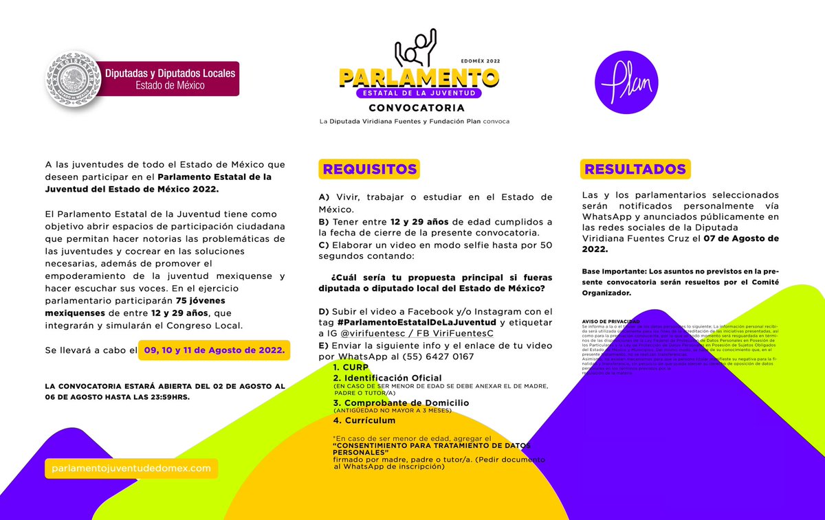 CongresoEdomex's tweet image. 💡☝️🏾¿Tienes propuestas para mejorar nuestro estado?

🗣️¡Queremos escucharte!

Participa en el #ParlamentoEstatalDeLaJuventud que organiza la dip. @ViriFuentesC, presidenta de la Comisión de la Juventud y el Deporte.

Échale un 👁️ a la convocatoria 👇🏾