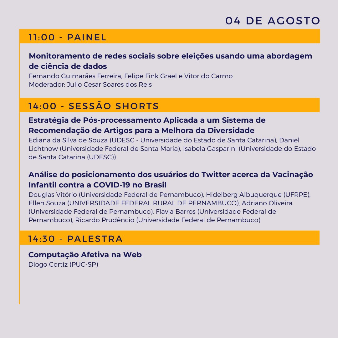brasnam_csbc's tweet photo. Vem conferir o que vai rolar nos próximos  dias do BraSNAM 2022. 

#brasnam2022 #csbc #computação #redessociais #informática #socialmedia #Datascience #cienciadedados #midiassociais #datamining #tecnologiadainformação #analisederedessociais https://t.co/c91kvCWp3d