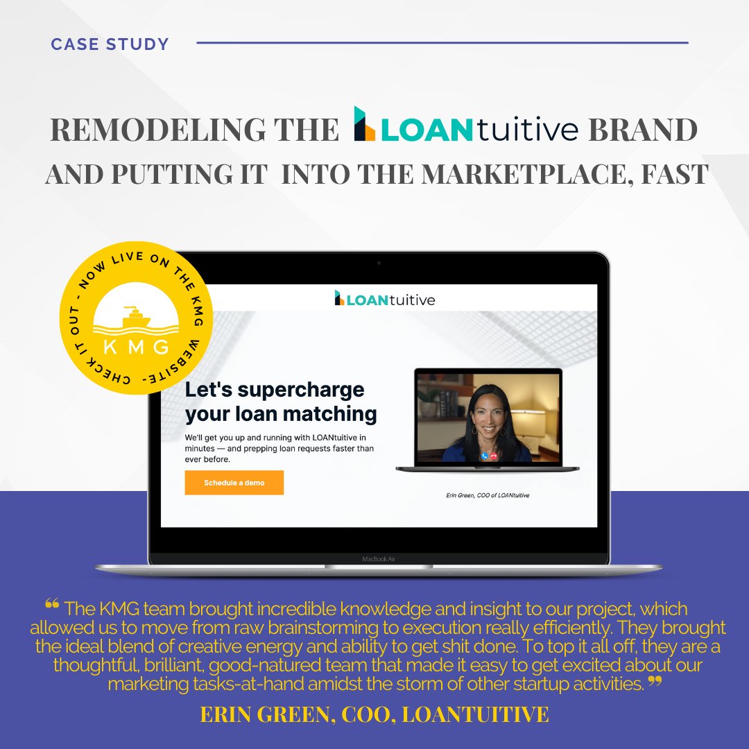 KMGmarketers's tweet photo. LOANtuitive's brand needed a refresh and better storytelling to get more brokers into a high conversion demo. So, we focused on the high-value product experiences and featured them across channels to let the LOANtuitive magic shine.

The full #casestudy: https://t.co/qEz05BHJa4 https://t.co/BLfr26YLnf