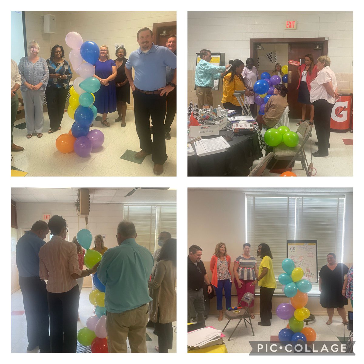 KathyKennedy7's tweet photo. Leadership, learning and fun…3 of my favorite words!  Another amazing day learning with these @BladenCountySch leaders!  Learning about our communication styles with a freestanding balloon tower challenge…I learned a lot about their competitive styles too! Whew!! :) https://t.co/qM9HClL41s