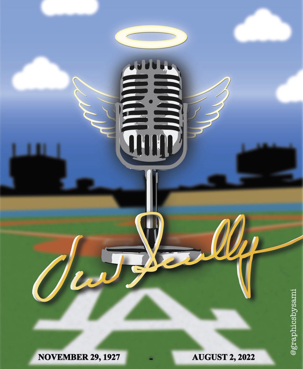 graphicsbysami's tweet photo. Heaven just gained a legend. 🎙💙 #itfdb #winforvin @Dodgers https://t.co/1D3oL5ICT9