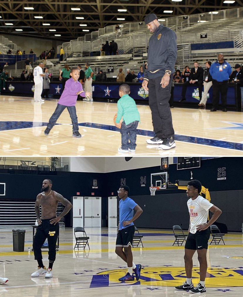 pastthepics's tweet photo. Then and now🤯🤯@brhoops @KingJames https://t.co/sMzMVNXMPe