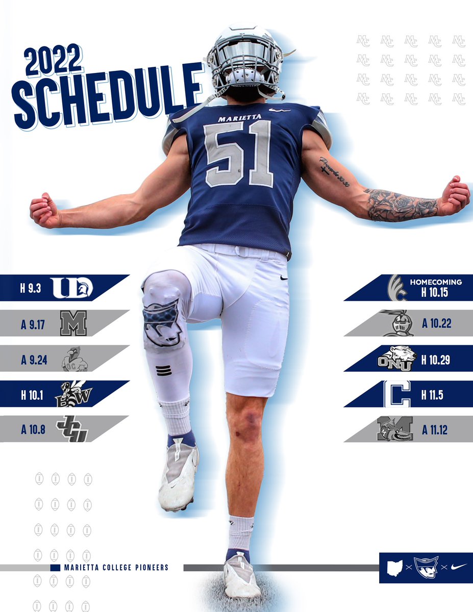 Your wait is almost over - The MC Football Season is exactly one month away 🤯 catch your Pios in action at Don Drumm, on the road, and live-streamed every week!🔵 ⚪️ 

#FIGHT | #LoadTheCannon