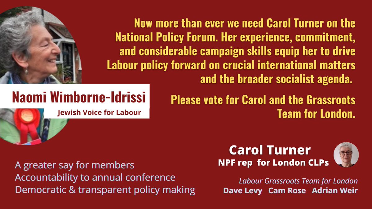 TurnerC50's tweet photo. Thank you @Naomi4LabNEC 
NPF ballots are on their way. Yours could be in your inbox right now. Please vote for @TurnerC50 and the London Grassroots team @DaveLevy @camalorose and @AMJWeir --NPF reps for London CLPs
#grassroots #LabourNPF https://t.co/iGLgbKcwht