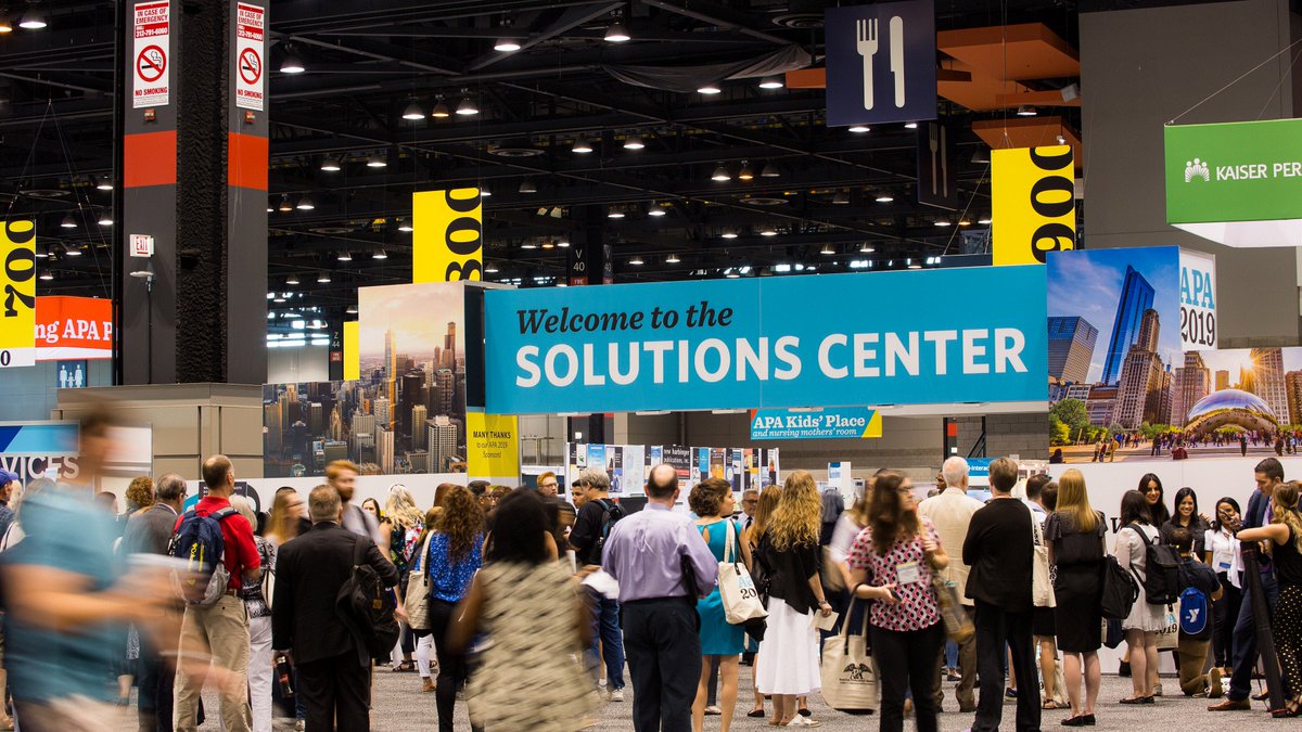 APAconvention's tweet photo. We are so excited to be back in person for #APA2022! Don't forget the Solutions Center opens tomorrow at 10 AM—see you in the morning! https://t.co/l41IMfH9rv