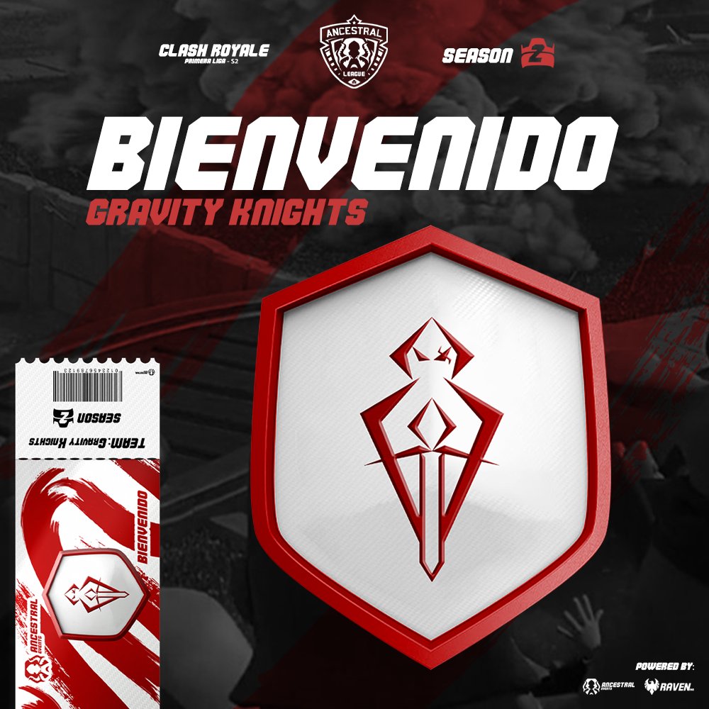 LE DAMOS LA BIENVENIDA AL EQUIPO 
<a href="/gravity_knights/">GRAVITY KNIGHTS</a>  |👑🎉

ClashRoyale - S2 x Ancestral Events.