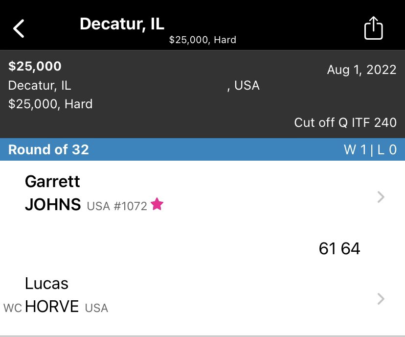 We got another devil advancing to the Round of 16 😎 S/O to Garrett on today’s 6-1, 6-4 win in the 25K Futures in Decatur, IL 💪 #GoDuke
