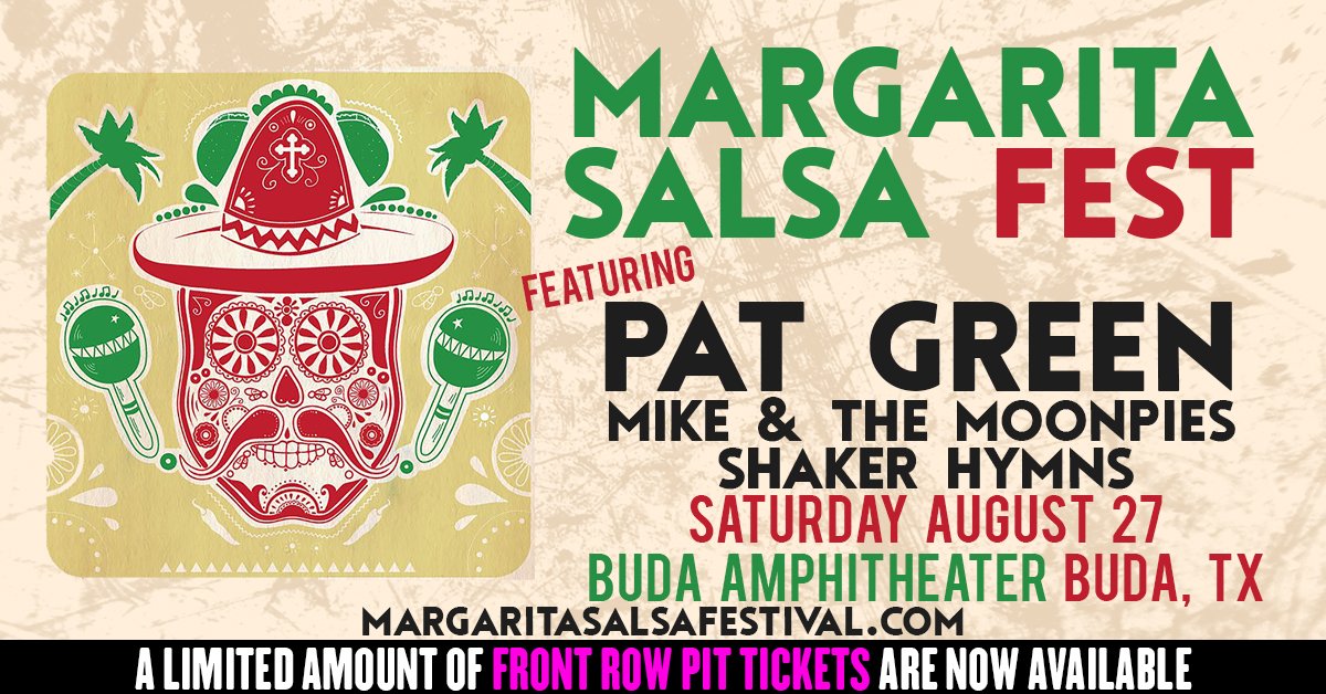 BudaSalsaFest's tweet photo. We have just released a limited amount of PIT TICKETS for Margarita Salsa Festival.

Get up close and personal with @PATGREENMUSIC @themoonpies and @ShakerHymns on August 27th.

Stop by https://t.co/Vp3j3fBJY2 to grab them before they are gone. https://t.co/fbNwFTpBGV
