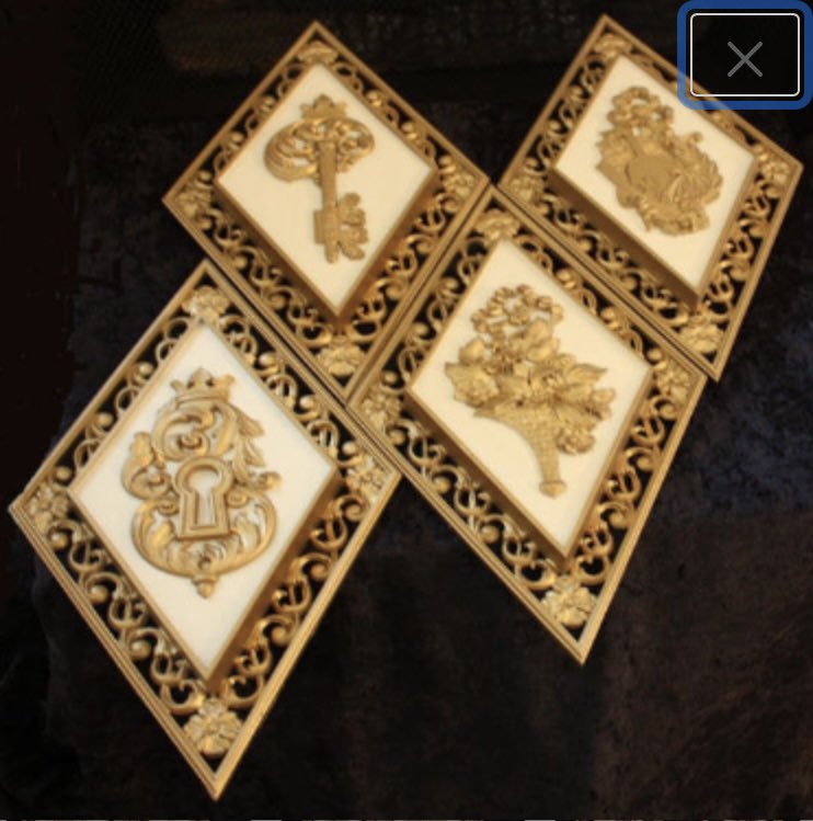 emmasattic98's tweet photo. Vintage Syroco (Syracuse Ornamental Company) Diamond-Shaped Wall Décor in Gold And Cream by EmmasAtticTreasures https://t.co/KYRw5XCz72 via @Etsy #4PieceSet #Syroco #DiamondShaped #GoldAndCream https://t.co/F1SnpxRNQd
