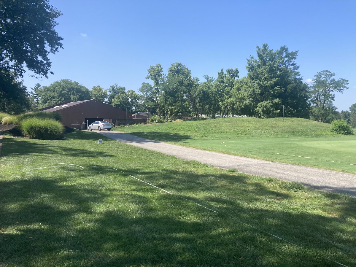First of four research trials examining nitrogen needs of new turfgrass cool-season cultivars across Ohio environments staked out today at <a href="/BlueAshGolf/">Blue Ash Golf Course</a>. Thank you very much to <a href="/rscottkincaid/">Scott Kincaid</a> for the hospitality and help with this project!