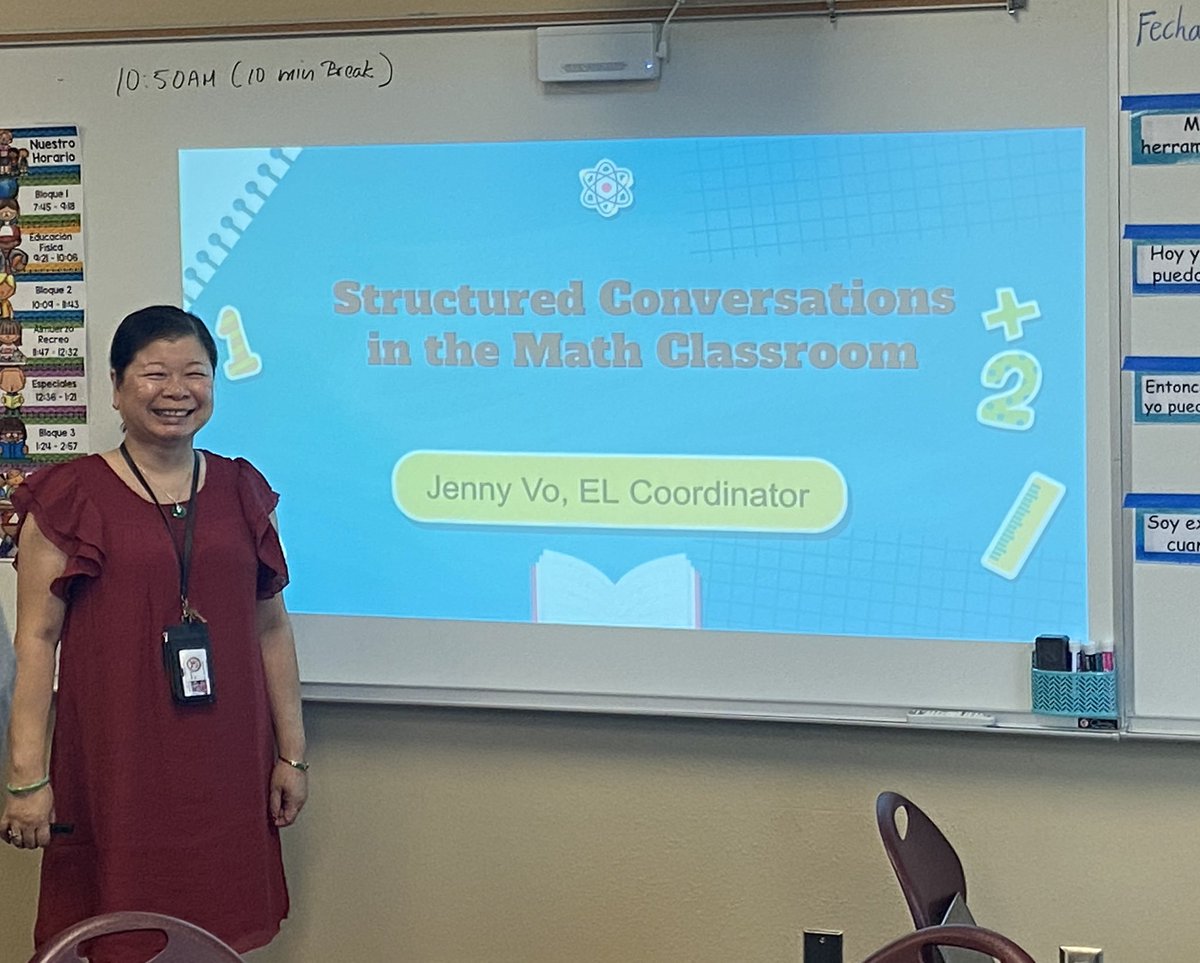 JennyVo15's tweet photo. Same song, different station! Training for Houston/ CS MS and HS math teachers today.  Awesome teachers! #structuredconversations #mathtalk #talkmoves #congaline #mixpairsharemusic #qsssa @Seidlitz_Ed https://t.co/CjXyGakCCi