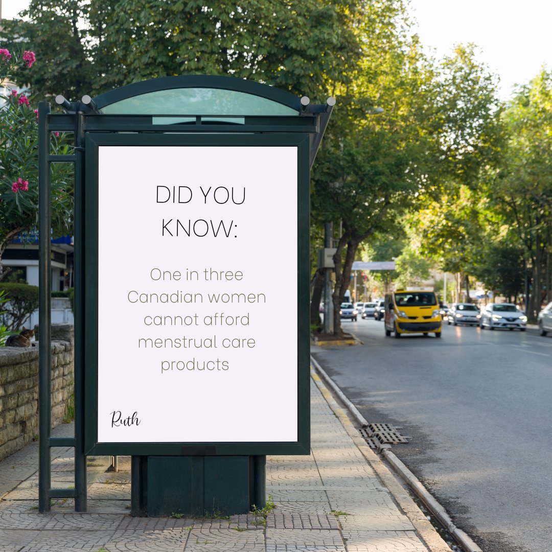 DID YOU KNOW:
1 in 3 women cannot afford menstrual care products?

Period poverty is a serious issue and here at Ruth we are on a mission to work towards ending period poverty, increase quality menstrual hygiene education, &amp; break down social barriers surrounding menstruation.