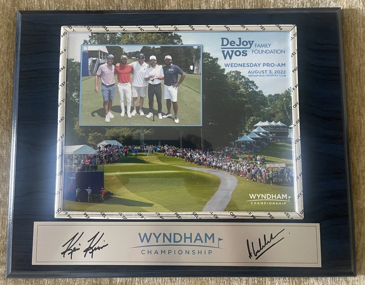 RiggsBarstool's tweet photo. Not a good enough wordsmith to explain how cool today was. The people of Greensboro are insanely kind &amp; this event means the world to them. Our group was nonstop laughs &amp; chirps with Kiz, Ban, &amp; the Lane bros. I hope to never again miss a @WyndhamChamp.

We posted -11. https://t.co/6QRXcbvyxg