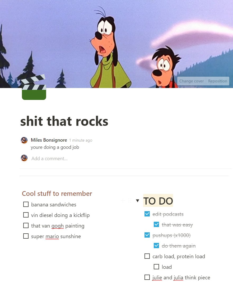 milesbon's tweet photo. my productivity is through the fucking roof with Notion https://t.co/M7I6DmFAEd