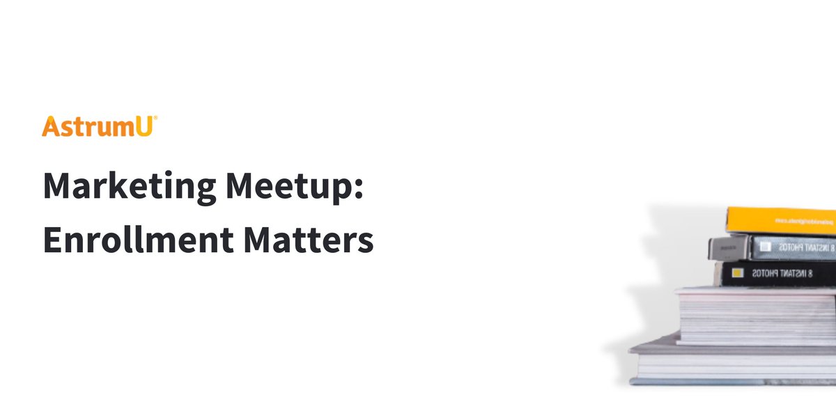 AstrumU's tweet photo. C'mon!
#MarketingMeetup for leaders in #HigherEd admissions & recruitment:
โ How can we impact the # of inquiries?
โ What tactics are (& aren't) working?
โ Where do you plan to spend resources?
๐ 10 am PDT | Aug 11
RSVP: https://t.co/pbJsVgFIwj
#HigherEdTech #HigherEdData https://t.co/hhnh4iKwSD