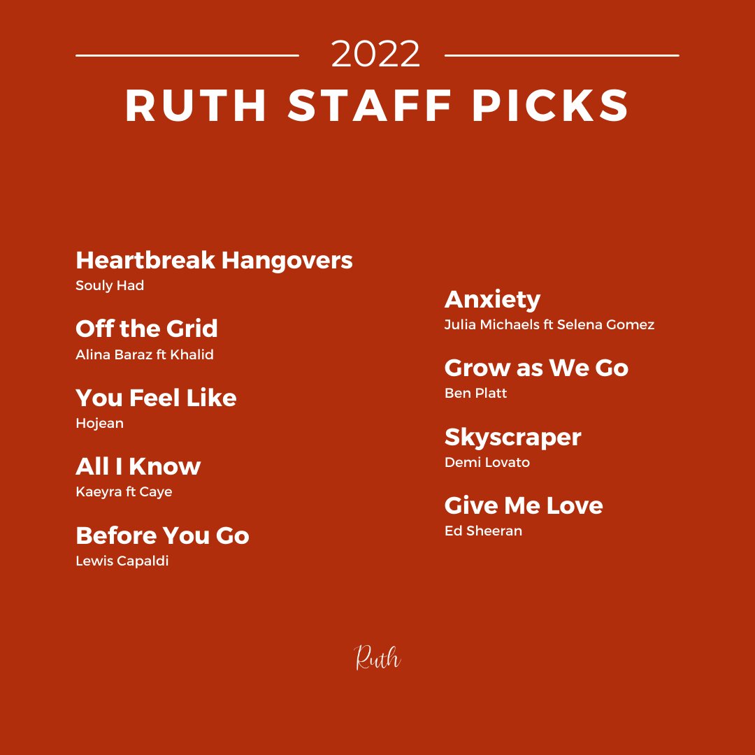 Are you feeling sad or down? Whether it's because of your period or that's just your general mood, from within our diverse team, we've compiled a list of tunes perfect for you.

Comment your in your feels song below 👇 

#getruth #RuthforYou #sustainableliving #reduceplasticwaste