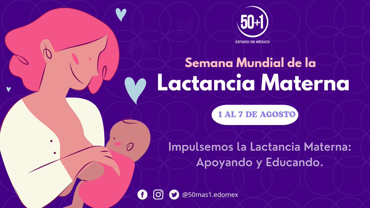 50mas1edomex's tweet photo. La #LactanciaMaterna  es una de las formas más eficaces de garantizar la salud y la supervivencia de #bebés.👶🏼 Además ayuda a prevenir enfermedades como el cáncer de mama. 

Recuerda que la lactancia en lugares públicos es tu derecho. 🤱🤍💜 https://t.co/5t1EM87As5