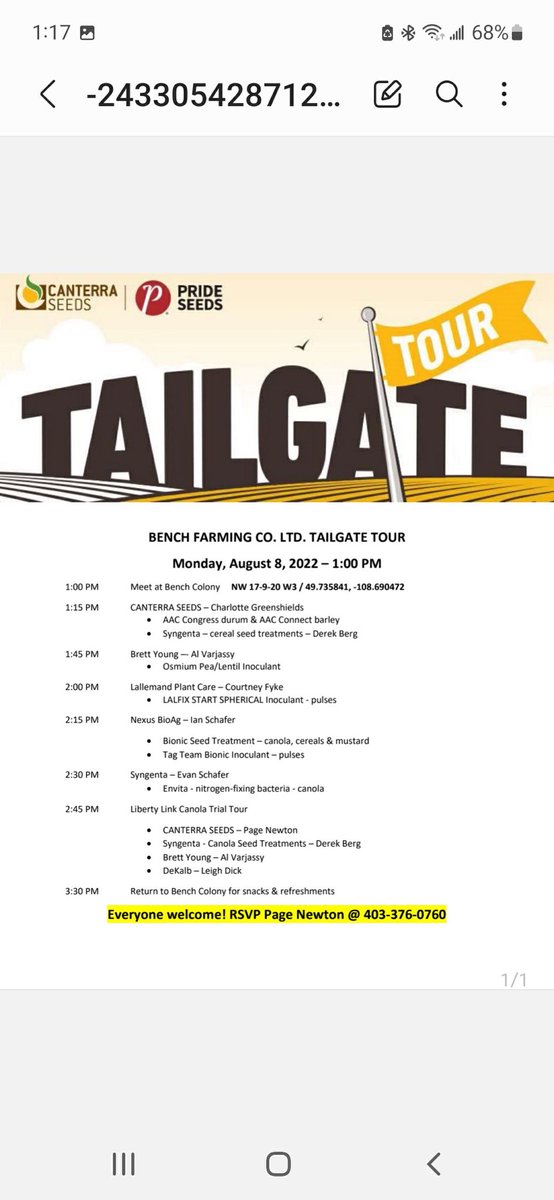 CourtneyMeston's tweet photo. Join us for the Bench Colony Tailgate Tour on Monday August 8th at 1pm! We have some great trials and products to showcase and are looking forward to seeing everyone there! Feel free to message me if you have any questions! ๐พ๐ฑ @LallemandPlant @Page__Newton #LALFIX #LALFIXSTART https://t.co/vGwbc1myav