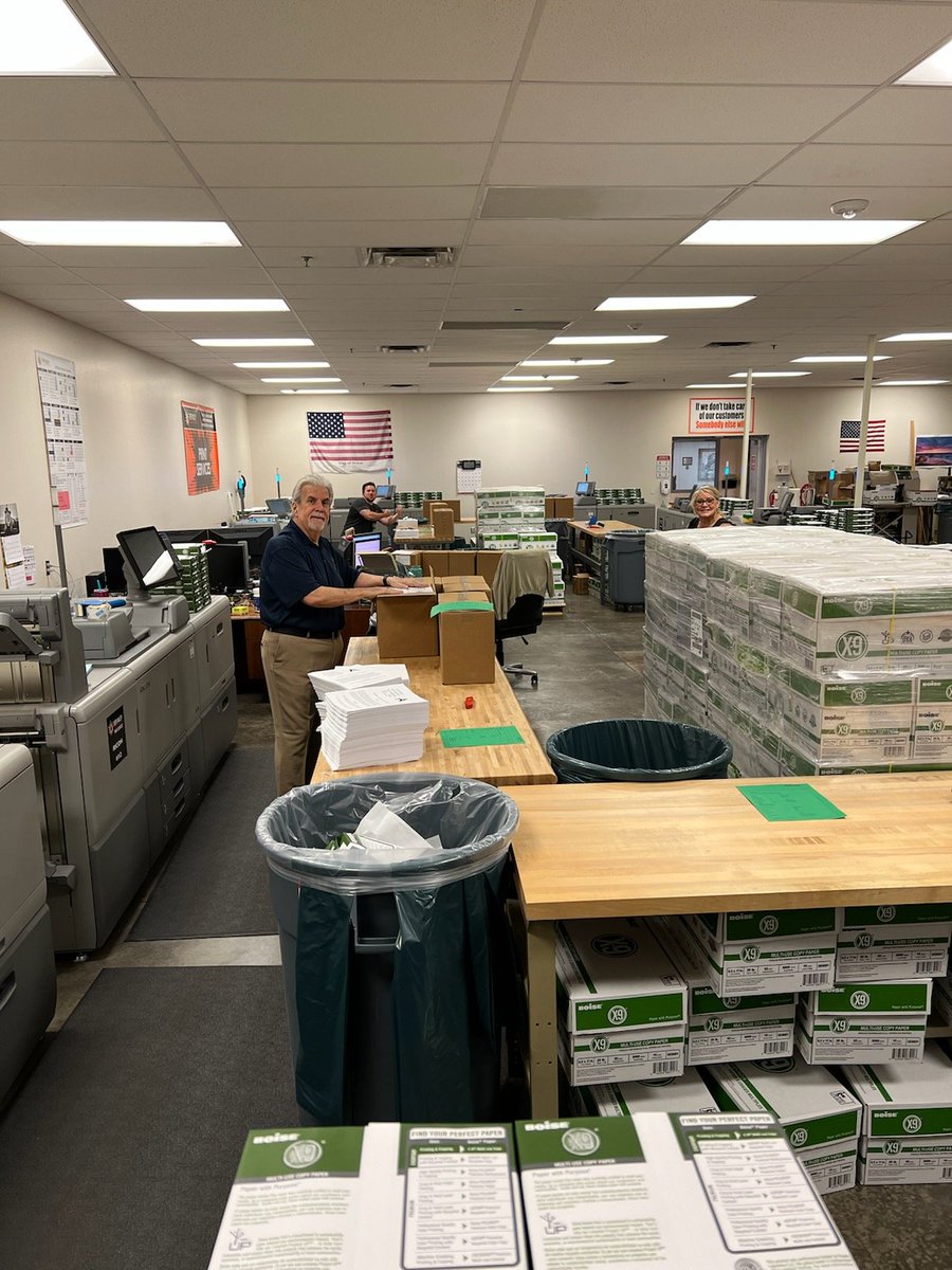 All hands on deck at 6:00 am. at <a href="/DVprintservices/">Deer Valley Print Services</a>! It's the first day of school in <a href="/DVUSD/">Deer Valley Unified School District</a> and print services was busy printing a large job! Way to go crew! #extraordinary  Let the learning begin!