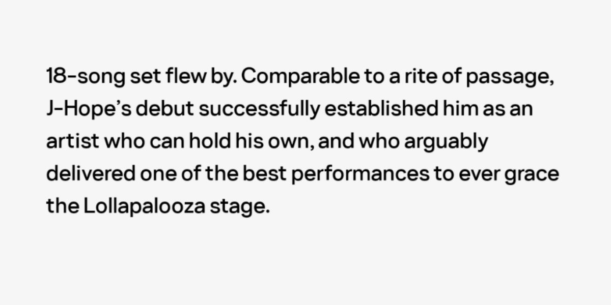 wangteaco's tweet photo. " J-Hope’s debut successfully established him as an artist who can hold his own, and who arguably delivered one of the best performances to ever grace the Lollapalooza stage." ㅡ 220803, MTV about Hobipalooza https://t.co/stfxOXsQoR