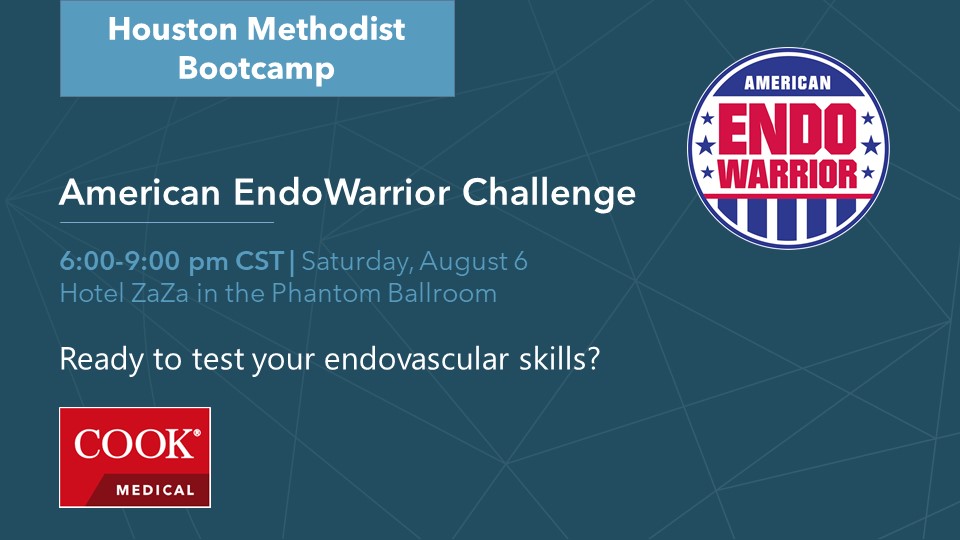 cookvascular's tweet photo. Join us at #CVBootcamp2022! 
We look forward to supporting the 2022 Houston Methodist Bootcamp. Join us for an evening of educational fun at our EndoWarrior event!  @DeBakeyCVedu https://t.co/1PqkM6sP0A