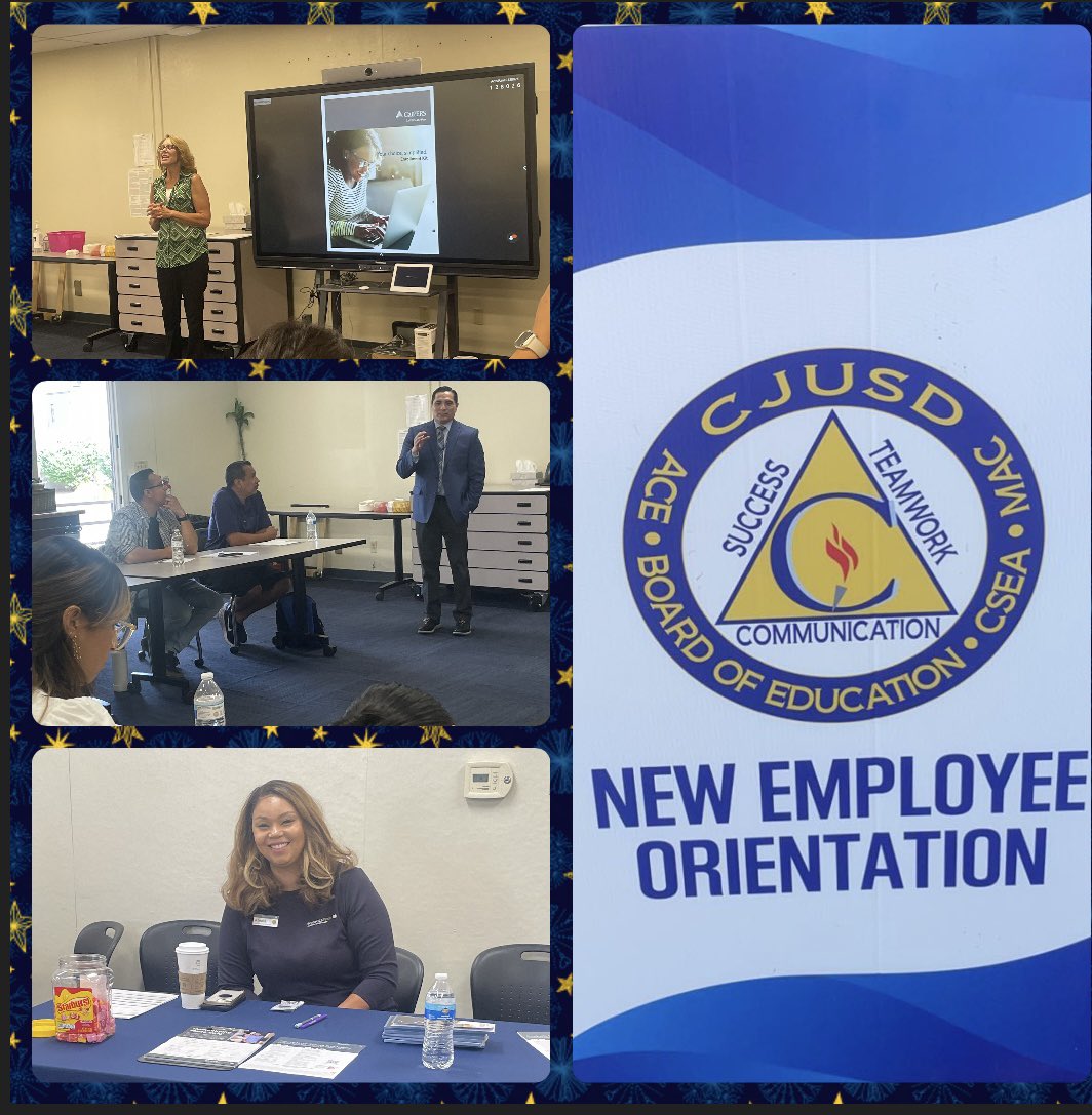 KamMaestas96's tweet photo. While the school sites were enjoying their first day back to school, I was enjoying hosting our New Employee Orientation and welcoming them to the family! #CJUSD #CJUSDHR @CathyNCervantes @CjusdB #SchoolsFirst #CalPers https://t.co/A3WN1V7VJT