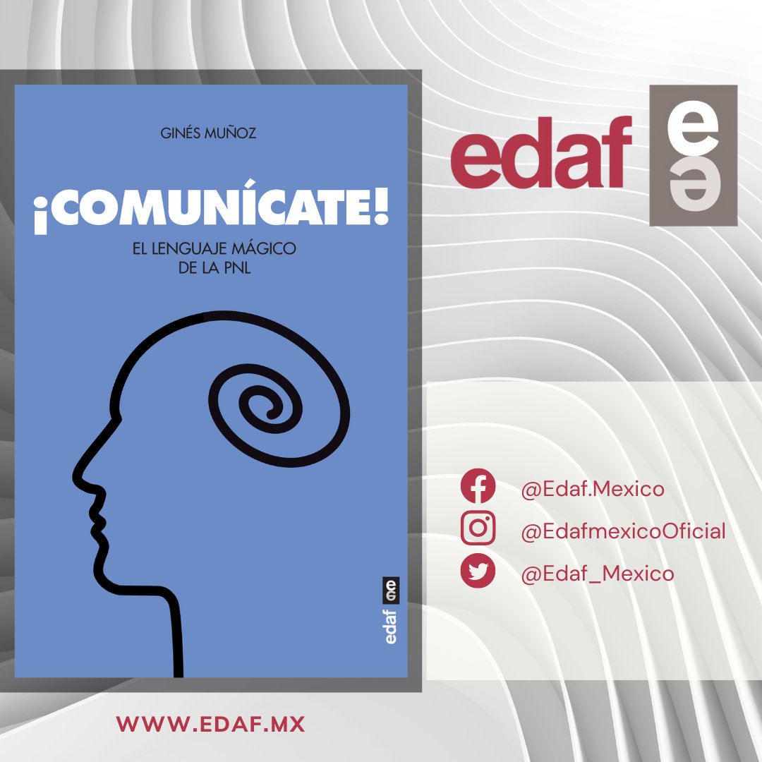 EDAF_MEXICO's tweet photo. Nuestro cerebro está programado para dos cosas: garantizar nuestra supervivencia y ayudarnos a conseguir nuestros objetivos.

Más Información
Tel: 2222111387

#edaf #edafmexico #lectura #LecturaRecomendada #puebla #Comunícate #comunicación #pnlpractitioner #pnl #pnlmusic https://t.co/9dtdnSVi1i