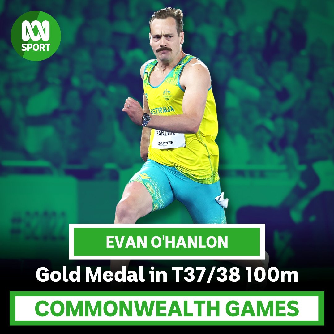 🇦🇺 Go the mo! 🥇

🏃 <a href="/evanohanlon/">Evan O'Hanlon</a> has dominated the men's T37/38 100m final, setting a new Games record of 11.23 and running a season-best.

It's the 34-year-old's second gold medal alongside Gold Coast 2018. 💚💛

📝 <a href="/birminghamcg22/">Birmingham 2022</a> blog 👉 ab.co/3oSCZko
#B2022