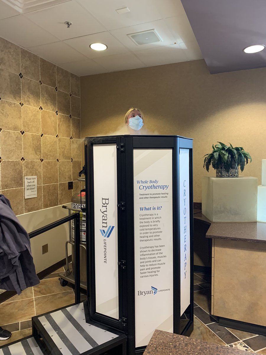 GoBIGRedRN's tweet photo. It’s been a long summer. Marli @marlistones14 has been playing hard and working out, so today we treated her to a little cryotherapy. -110 degrees can make everything feel good. #Lifepointe #COLD #Brrrr https://t.co/7F45td1CQn