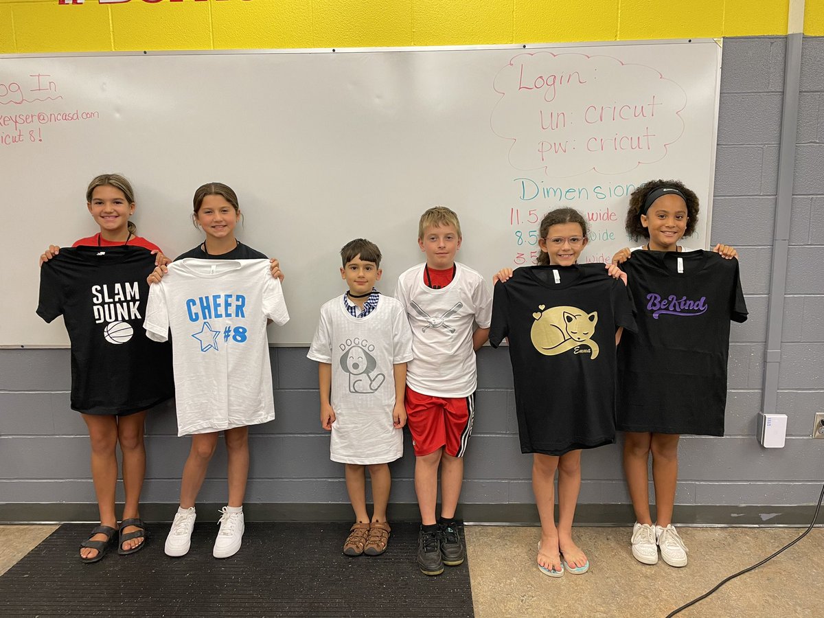 annkeyser's tweet photo. @KylieCarr28 and myself enjoyed teaching adults how to use a Cricut! Then, those same adults who were awesome- assisted us on Day 2 teaching our students. You guys were great! Thank you so much! @ncasd_edtech #tinkertank @tyeropoli #beachtowels #tshirts #koozies https://t.co/mOOUm6JqxC