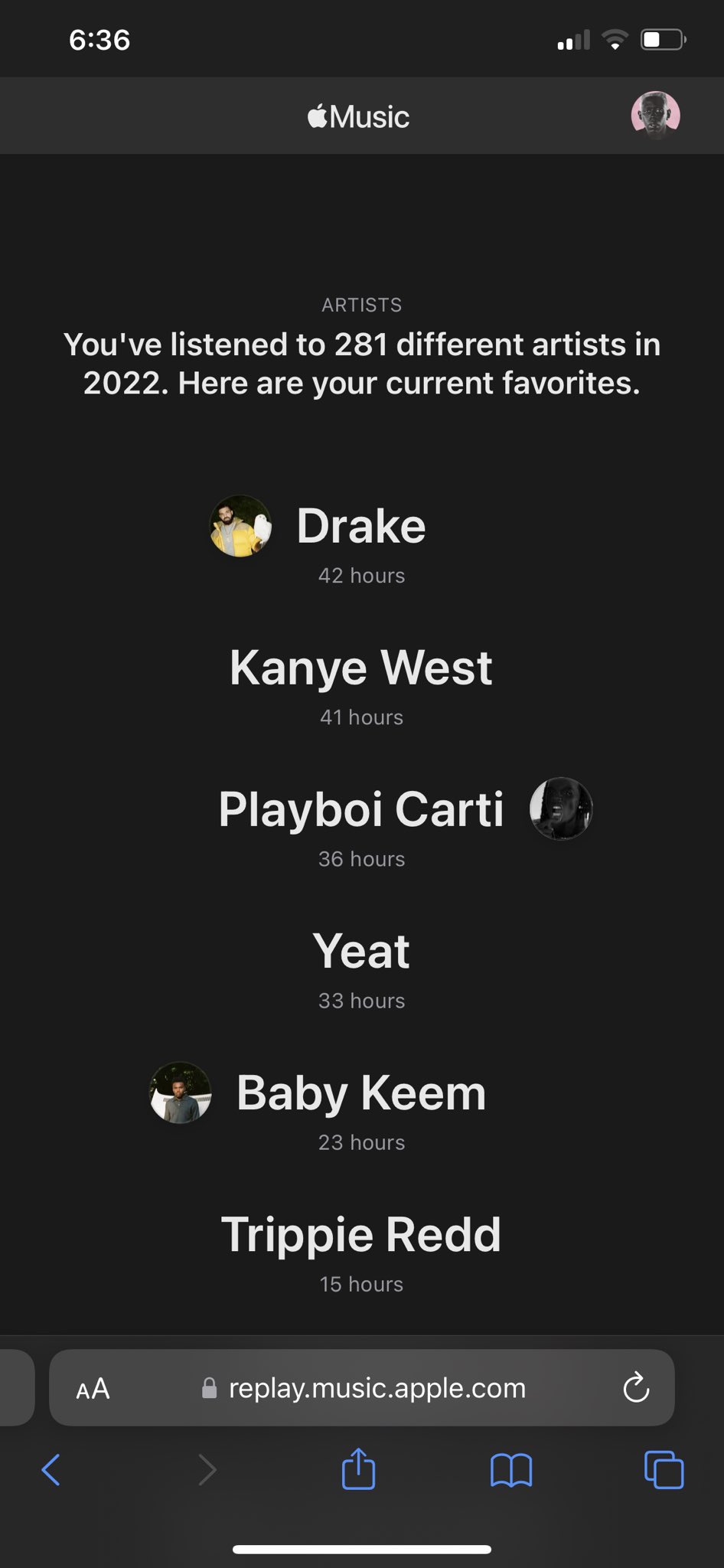 𝗕𝗿𝗲𝗲𝘇𝘆’😵‍💫 on Twitter "Who’s y’all top 5 artists for Apple Music reply
