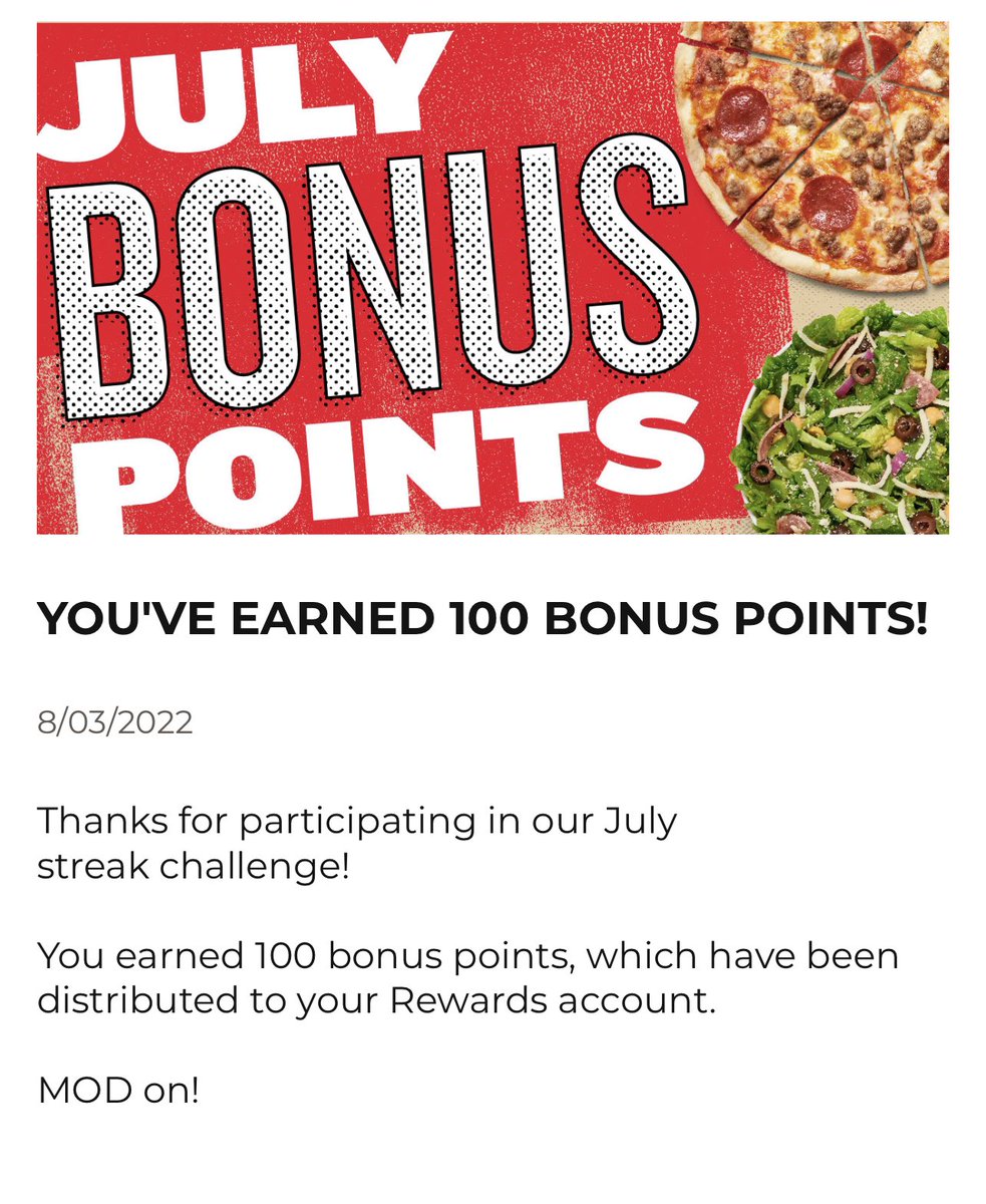 Jaybird242's tweet photo. @MODPizza 🎰!! Thank you! 🍕 https://t.co/jgP3vAsNYL