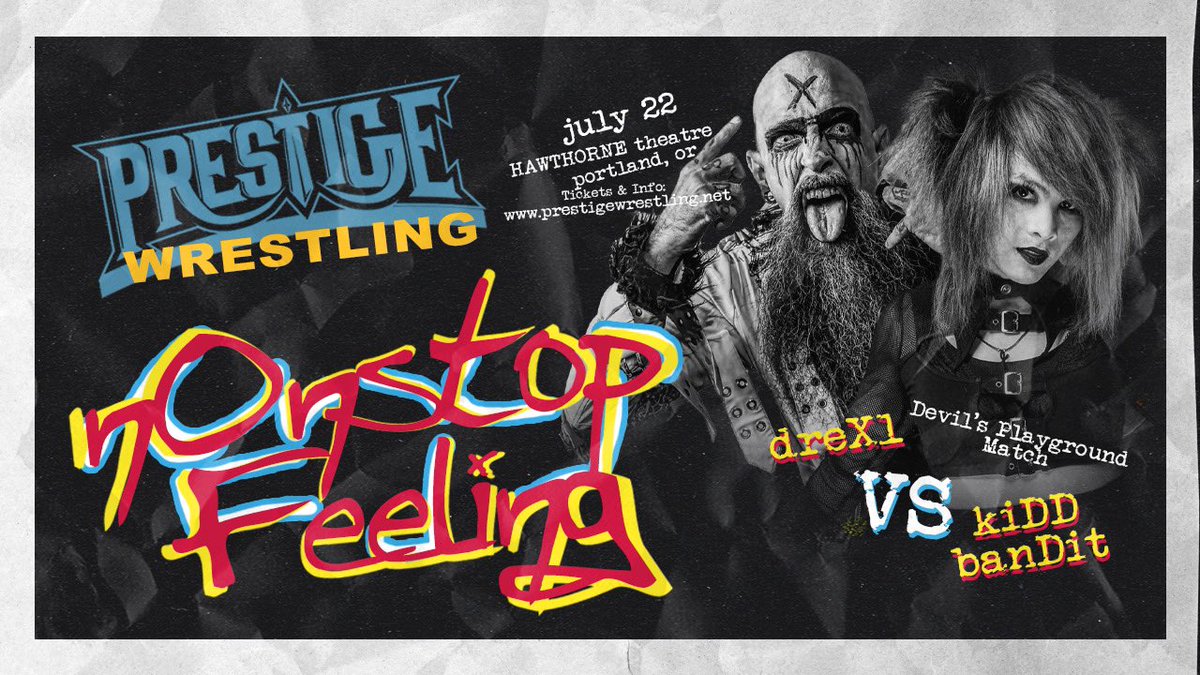 WrestlePrestige's tweet photo. 🚨 FREE MATCH ALERT 🚨
DREXL welcomes KIDD BANDIT to the Devil’s Playground at #NONSTOPFEELING!
Make sure to retweet, like & subscribe!
Stream the full event on IWTV.
Link: https://t.co/9QtIoMk1ub https://t.co/w5L0ugUYmy