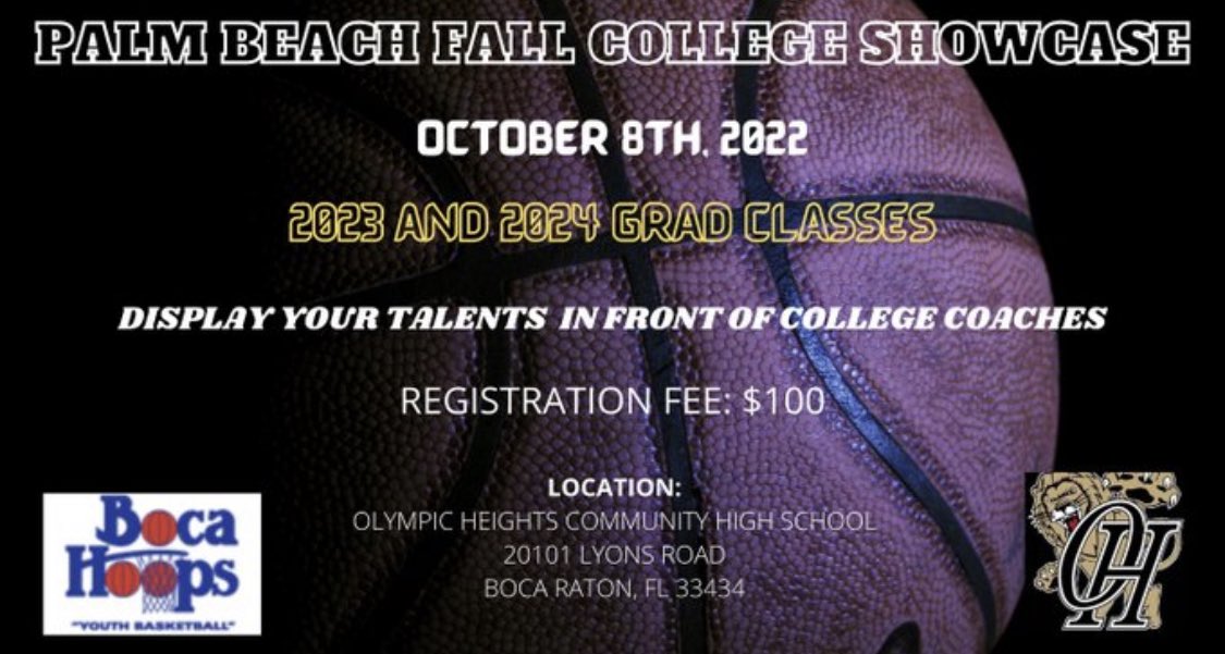 D2, D3, NAIA, JUCO, and PREPS have all committed to attend!

For Registration info:

DM or Email: keith.mackrey@palmbeachschools.org 

<a href="/PBCBBallForum/">#PBCHOOPS</a> <a href="/pbphighschools/">Post on High Schools</a> <a href="/rmfmagazine/">RMF Magazine</a> <a href="/miamidadebb/">Mia High School Bask</a> <a href="/Hoop_MIA/">HoopMIA</a> <a href="/AOIHOOPS/">Josh Folds</a> @MungertownM <a href="/Rangeman_Films/">Films, Rangeman Media</a> <a href="/FutureDraftStyl/">FutureDraftStyle</a> <a href="/EraPrep/">New Era Prep</a>