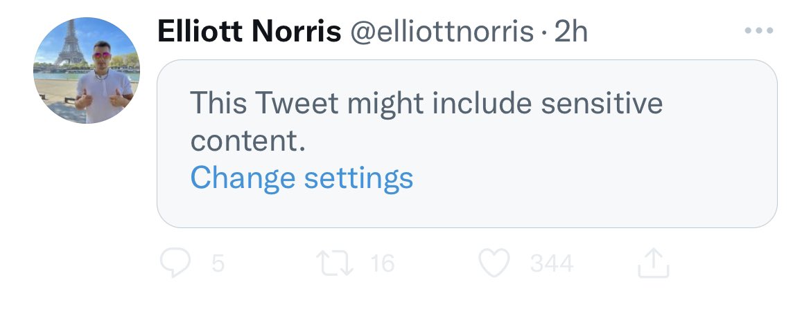 The gag is <a href="/elliottnorris/">Elliott Norris</a> being censored on my feed but not the random porn some of y’all tweet! 😂😂😂 #butwhy?! You got an alt all of a sudden Elliott?