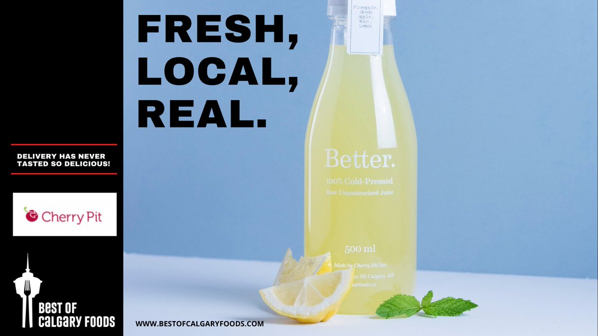 From its line of healthy juices to ones best served with champagne at brunch, Cherry Pit uses only natural ingredients in its juices. You'll be hard-pressed to find better cold-pressed!

Available for delivery through Best of Calgary Foods.

Shop at bestofcalgaryfoods.com