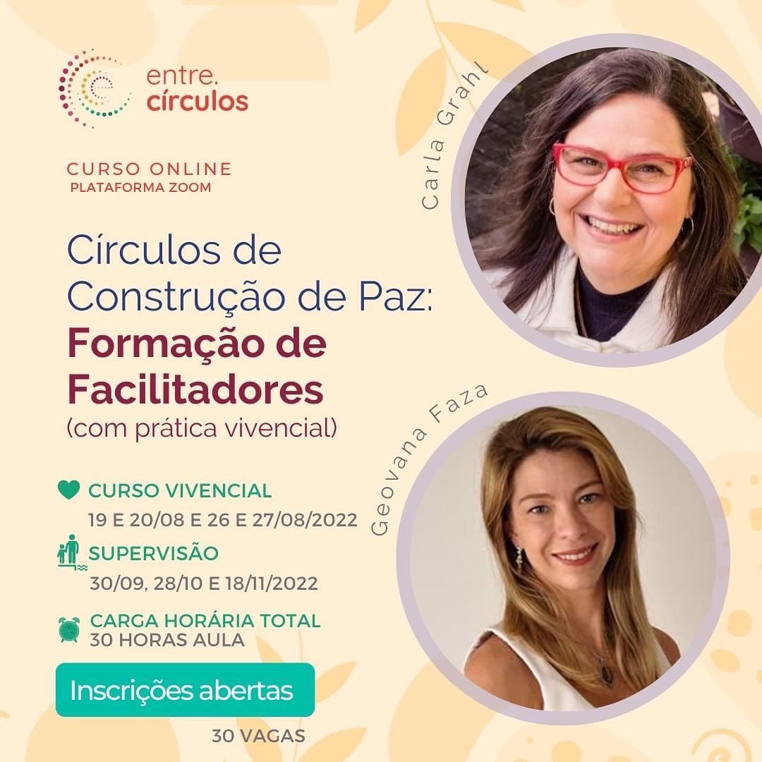 entrecirculosJR's tweet photo. Quer ser um facilitador de Círculos de Construção de Paz? Aprender a construir espaço seguro para diálogos estruturados? https://t.co/WlKsHswH12