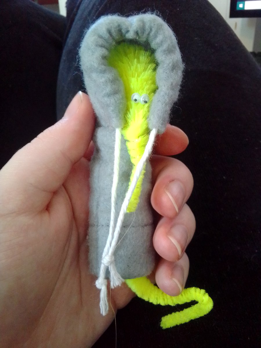 Scribblecloudd's tweet photo. My boy wee-wee finally arrived in the mail today, could not be happier.
I sewed him a little hoodie, he finds it very comfortable.

#worms #worm #wormonastring #squirmles #squirmle #miniclothes https://t.co/ju4tYGtbH6
