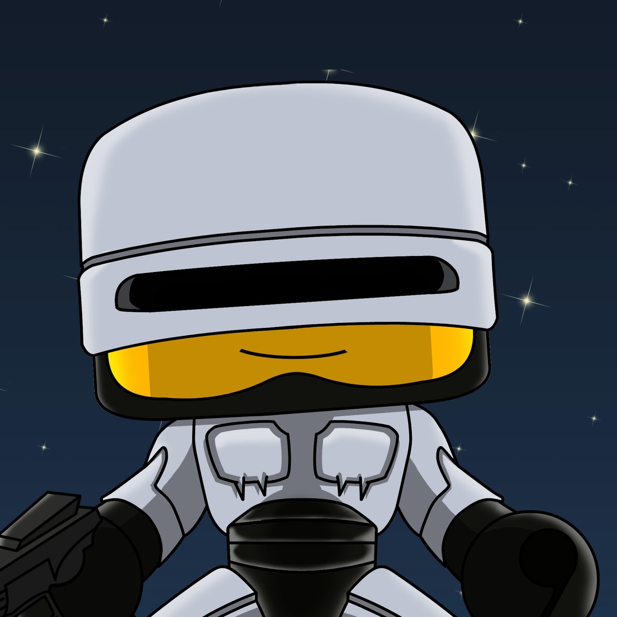 Hi bricksyFam, sleep soundly, tonight I will protect you! 😃 #NFTCollection #robocop #goodnight