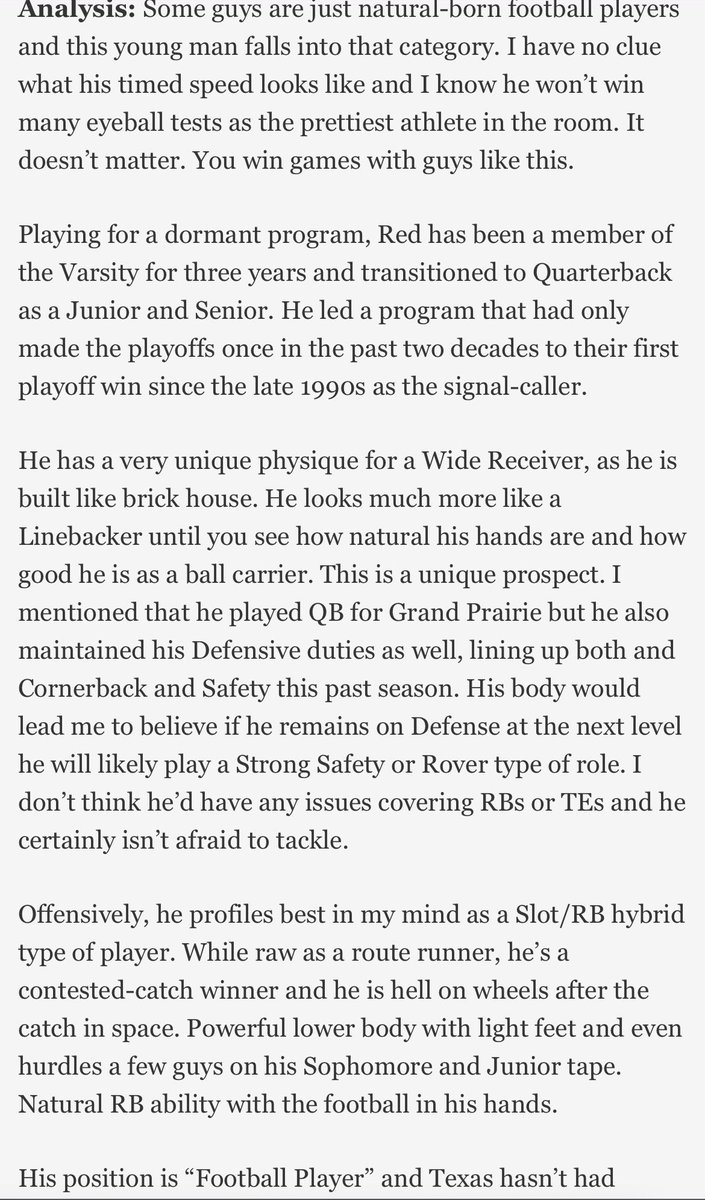 CJVogel_OTF's tweet photo. One freshman that really caught my eye today was WR Savion Red. Moved very well, quick, crisp and strong hands. 

Though, this should come as no surprise to our @TFB_Texas readers. A look at @CoachDT_TFB’s analysis after Red’s commitment last cycle. 📝 https://t.co/ci2tmE8vfq