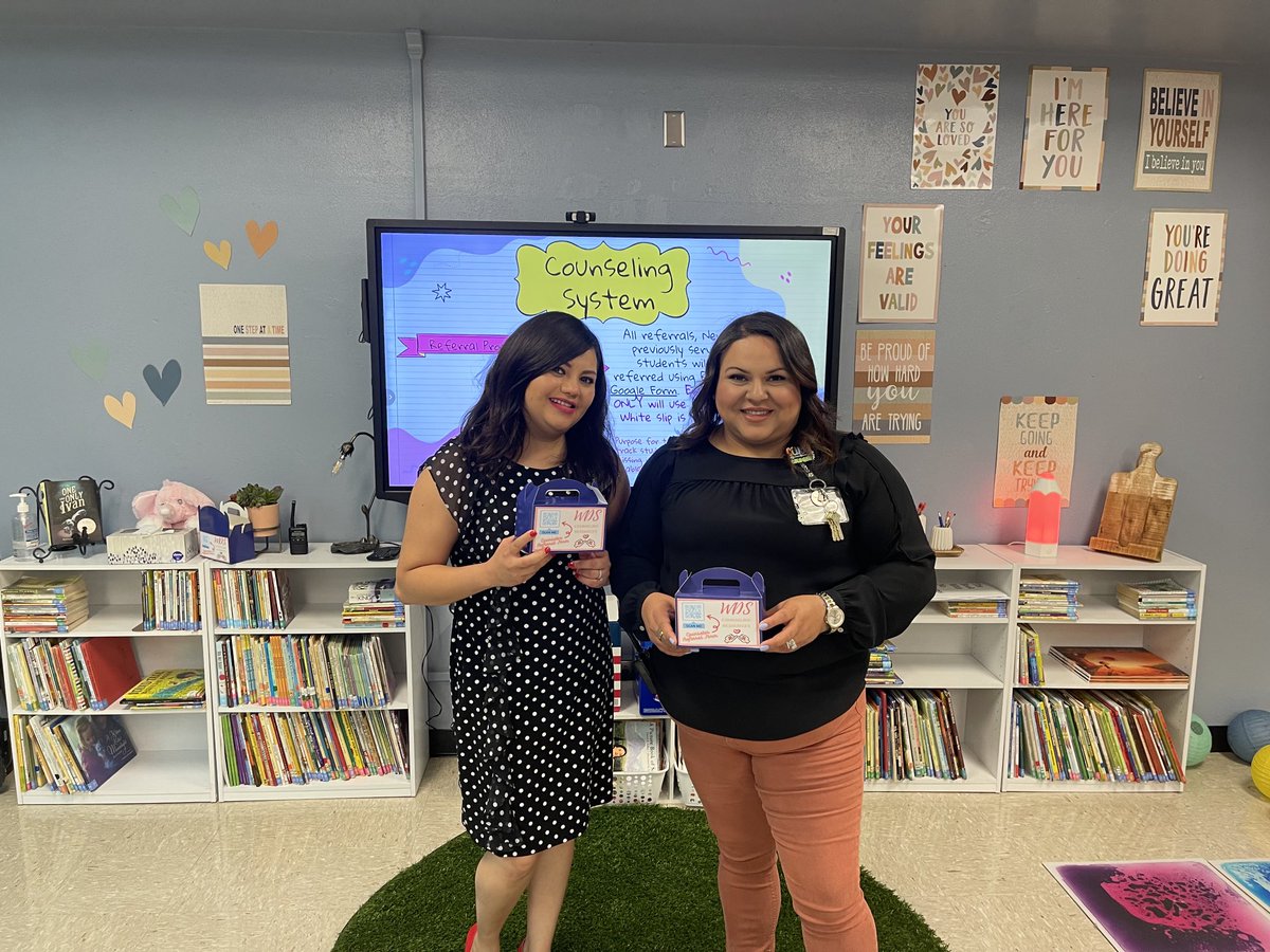 BAILONANGELICAM's tweet photo. Ms. Esparza & Ms. Ceniceros meeting with teachers to discuss their referral system. #HeartFirstCISD #CounselorStrong https://t.co/46E9FgXAXb