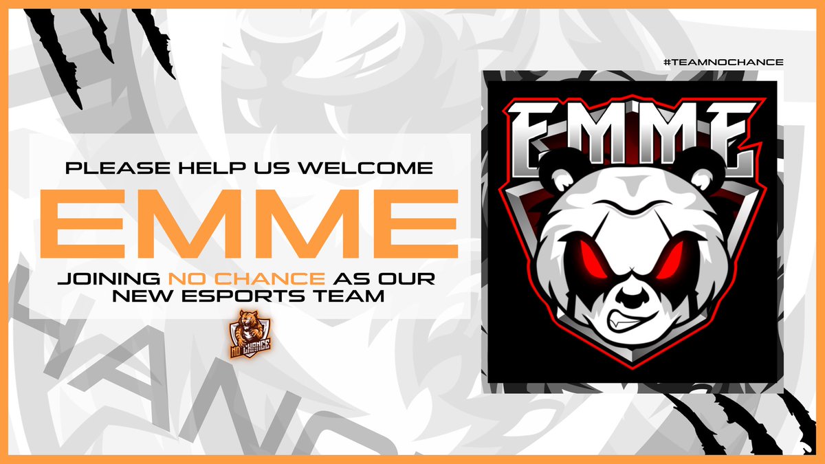 Emme x No Chance

Please join us in welcoming <a href="/EMME_Coc/">EMME eSports</a> to the No Chance family! 
We’re excited to see what the future holds for this op team, and can’t wait to be apart of it alongside them!
#NCEmme 
#LeaveThemWithNoChance