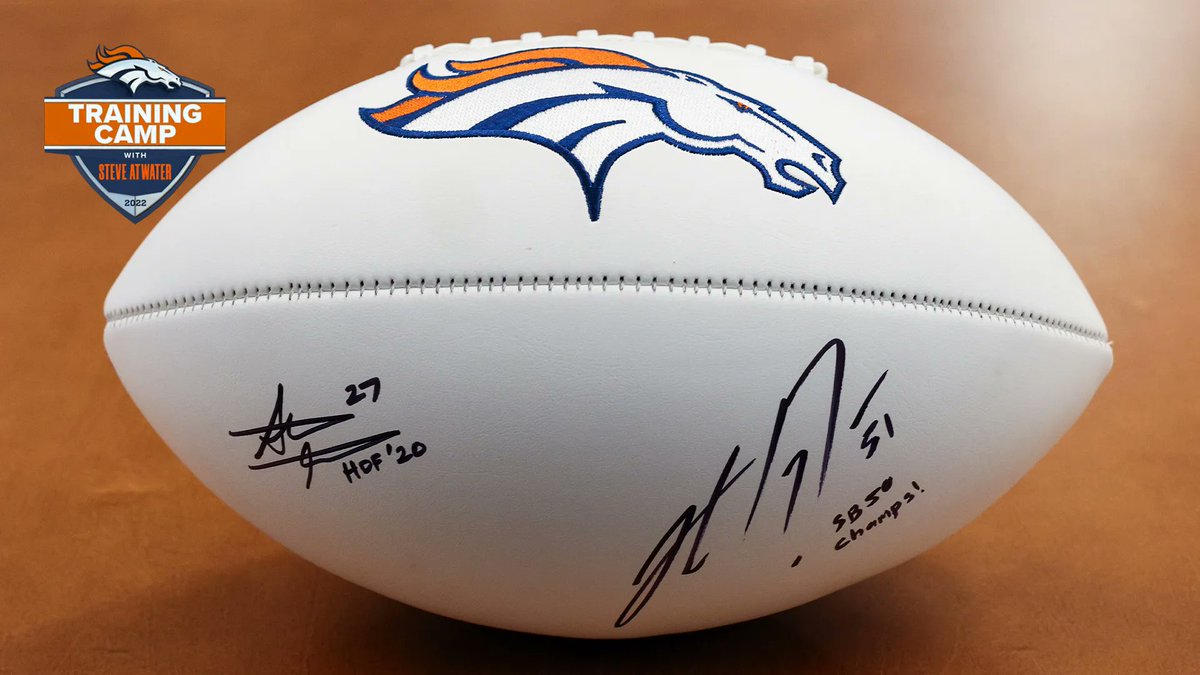 RT for your chance to win this signed football from @SteveAtwater27 & #SB50 Champ @BamBamDavis51! 📺 Day 7 of #BroncosCamp » bit.ly/3brf0FU