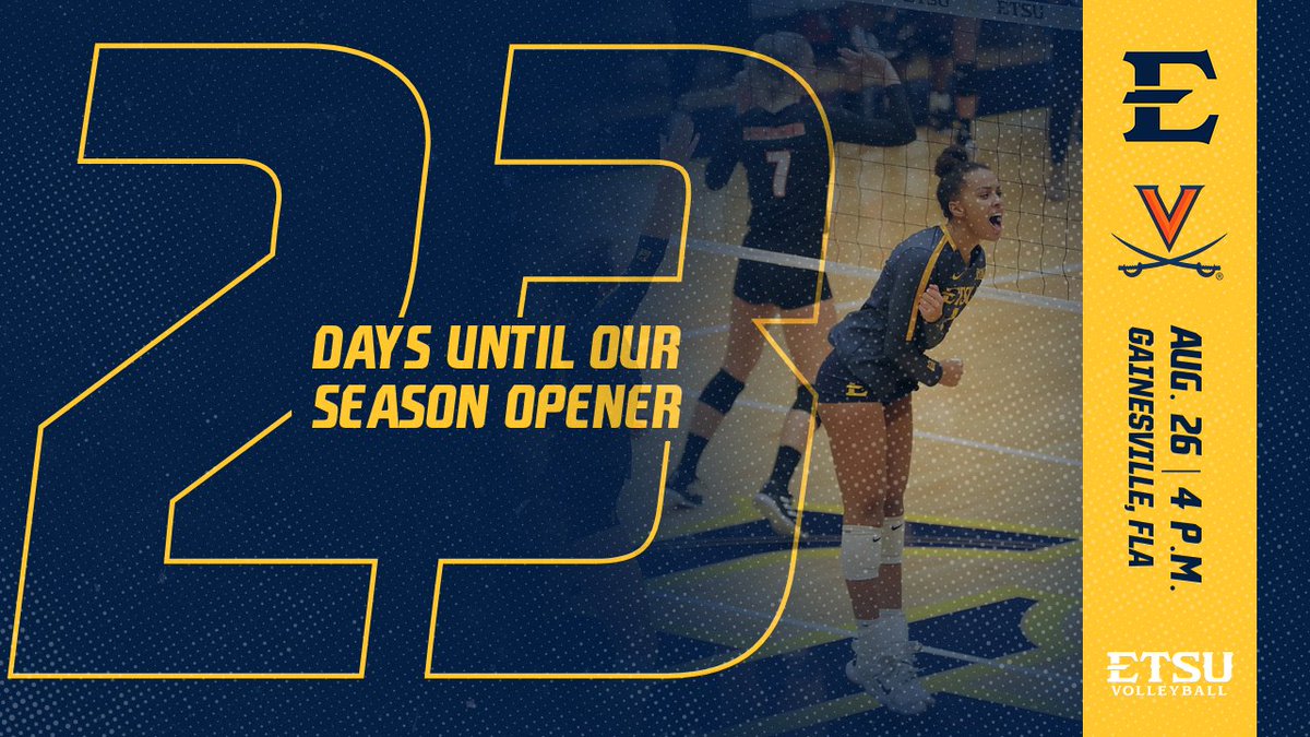 𝗖𝗼𝘂𝗻𝘁𝗱𝗼𝘄𝗻 𝘁𝗼 𝗦𝗲𝗮𝘀𝗼𝗻 𝗢𝗽𝗲𝗻𝗲𝗿

2⃣3⃣ Days until we open our season in Gainesville, Fla.! 

𝗘𝗧𝗦𝗨 𝘃𝘀. 𝗩𝗶𝗿𝗴𝗶𝗻𝗶𝗮 | 𝗔𝘂𝗴. 𝟮𝟲 | 𝟰 𝗽.𝗺.

#ETSUTough