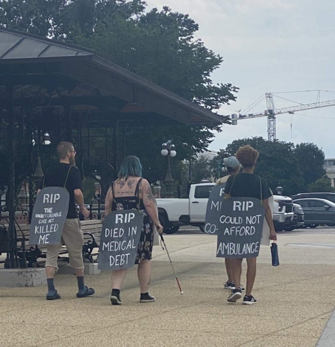 SavageJoyMarie1's tweet image. DAY 3
Zombies on the hill: 
We used makeup and wore tombstone signs around the front and back of our necks and we walked around NBC + were again, threatened w/ cops- to call the cops-We walked to the Capitol + i spontaneity decided to walk through the entire length of the fountai