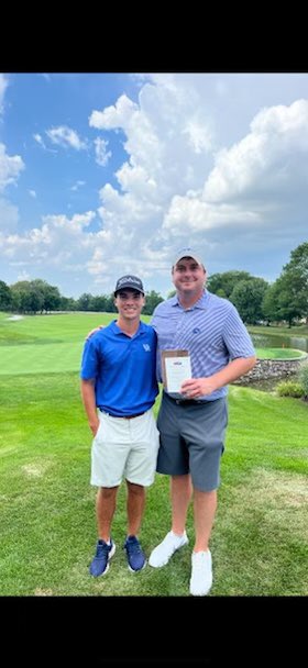 UKmensgolf's tweet photo. Congrats to our assistant coach, Ben Fuqua, for qualifying for the USGA Mid Am with non other than @Garrett_Wood98 on the bag! 

#GoBigBlue https://t.co/W6kJiTdoE6